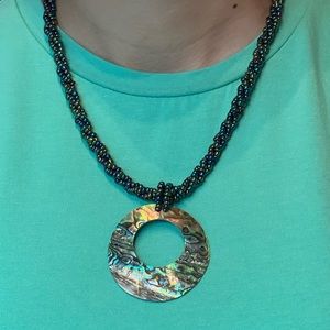 Vintage - Abalone Shell Beaded Necklace